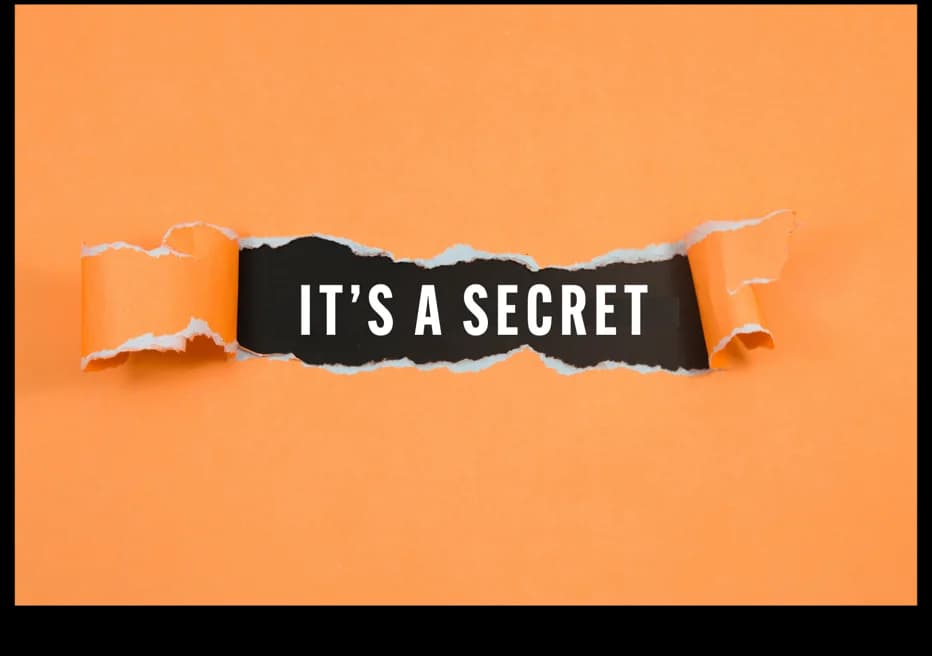 Texto It's a secret sobre fondo naranja